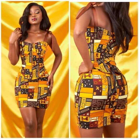 Ghana Made Corset Top & Skirt Set - Picture 1 of 3